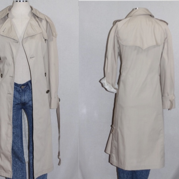 London Fog beige Double Breasted Trench Coat - Picture 13 of 15